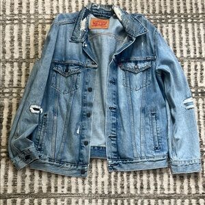 Levi's Light Blue Distressed Denim Jacket